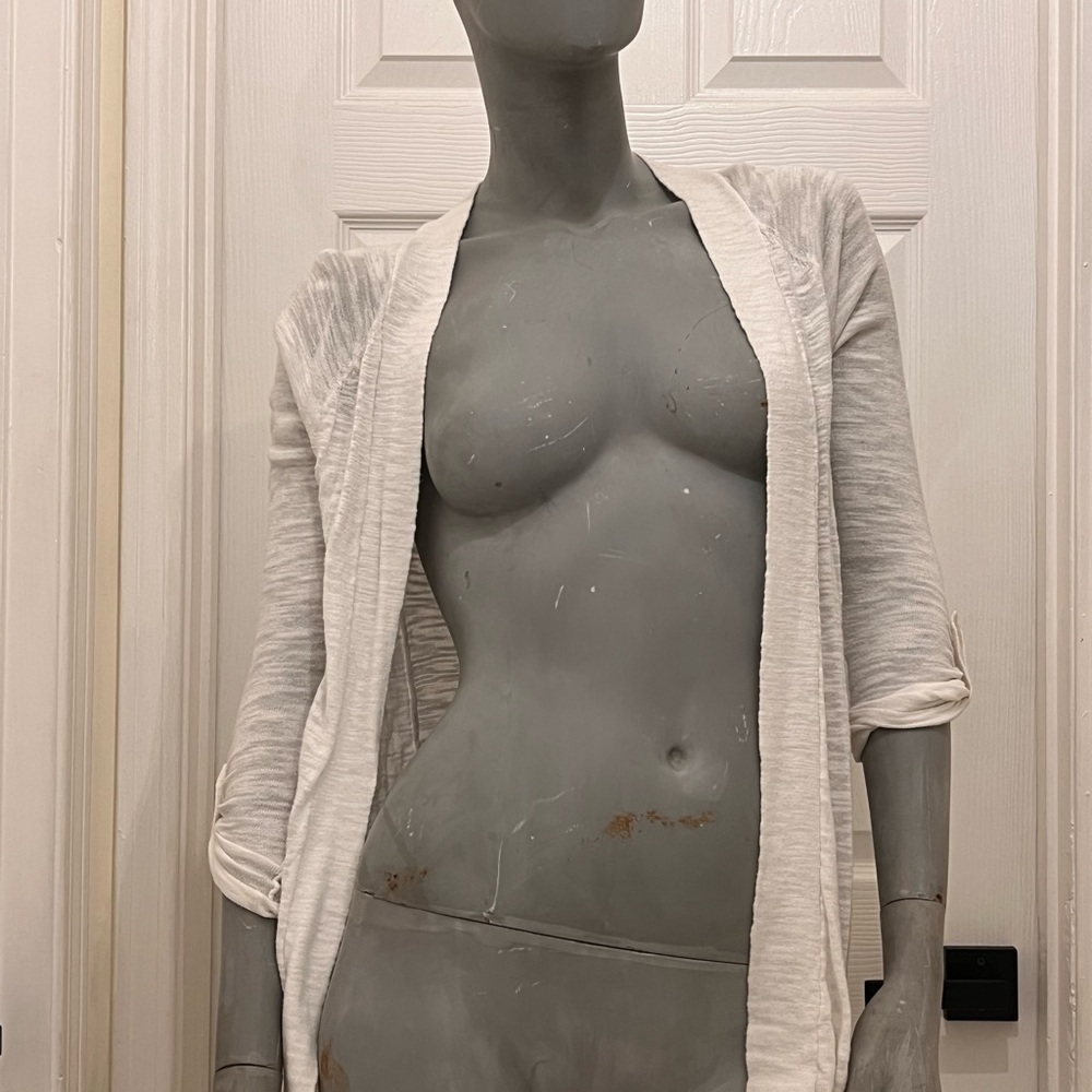 Express Ivory Open-Front Cardigan